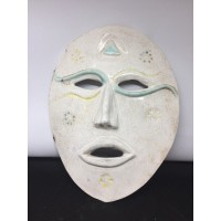 Ceramic Colorful Face Mask Wall Art 11”H X 8”W   223092896648